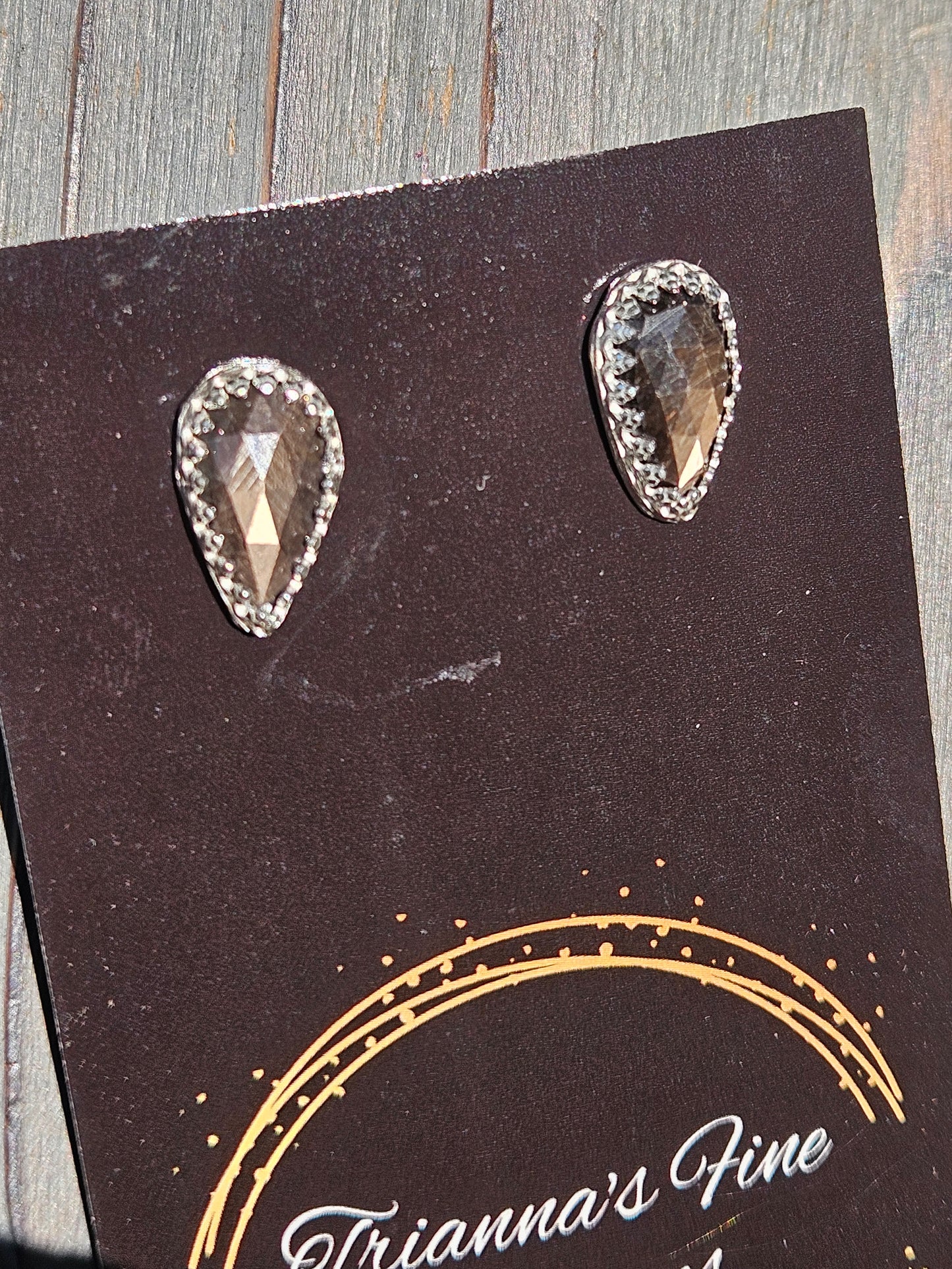 Brown Sapphire Stud Earrings