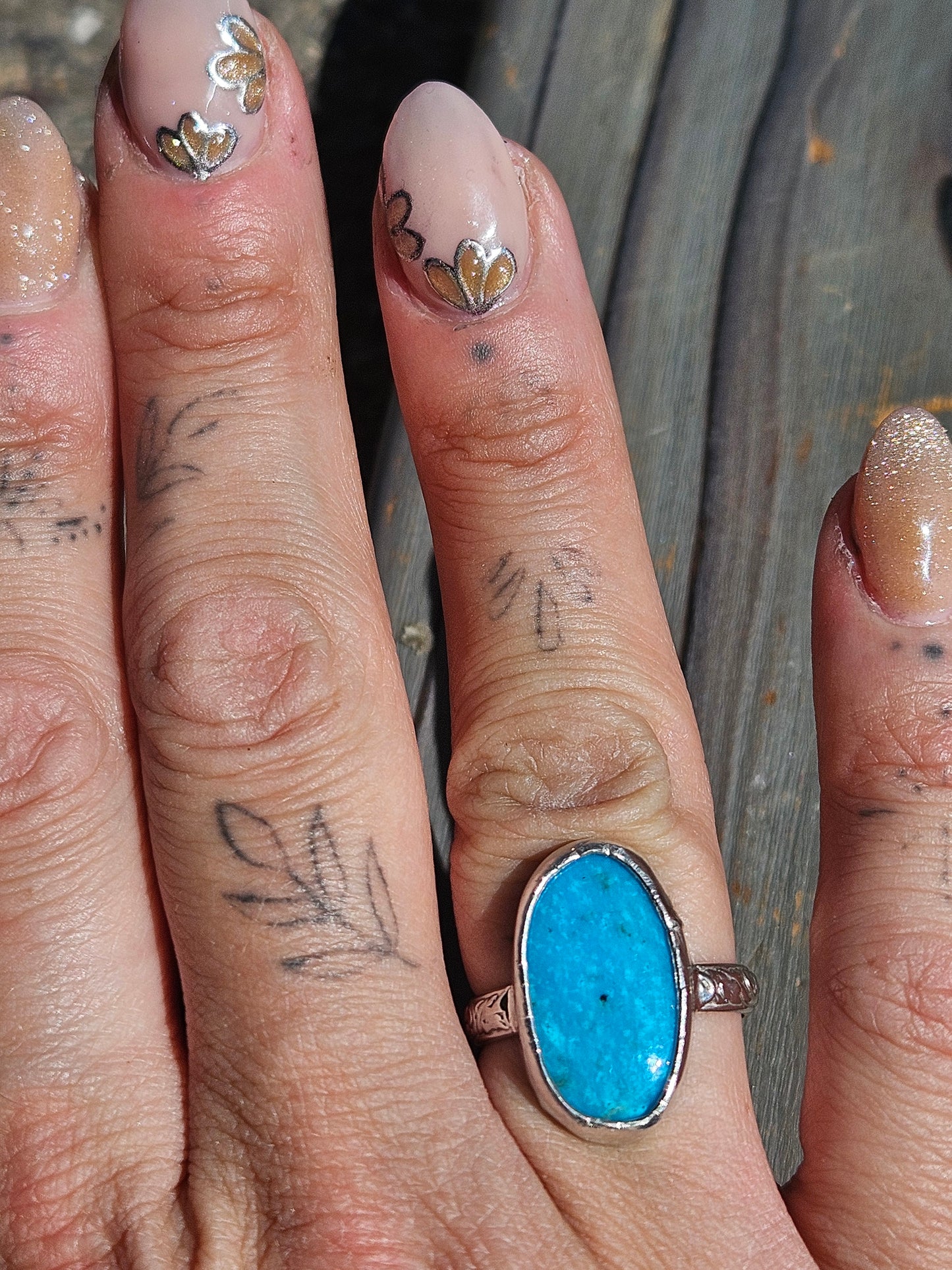 Kingman Turquoise Ring, Size 7