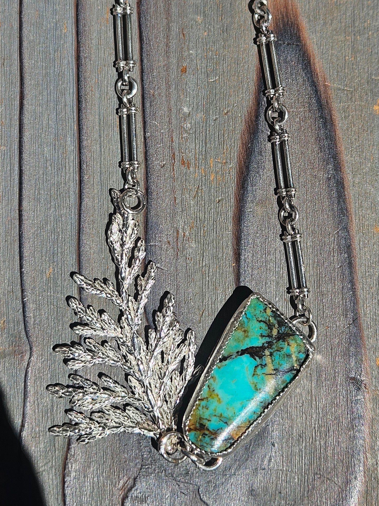 Colorado Turquoise Cedar Necklace, 20in