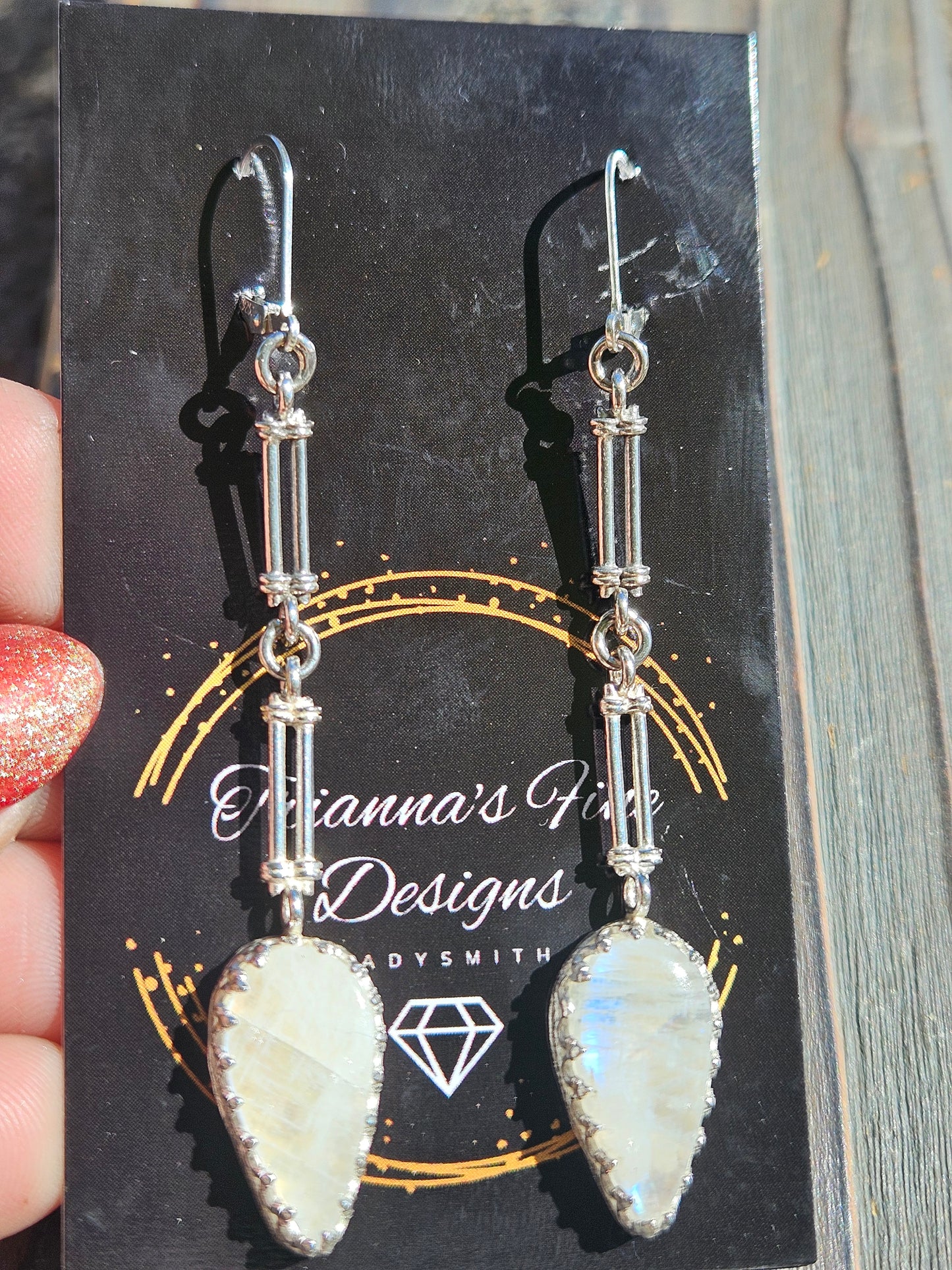 Gothic Moonstone Earrings