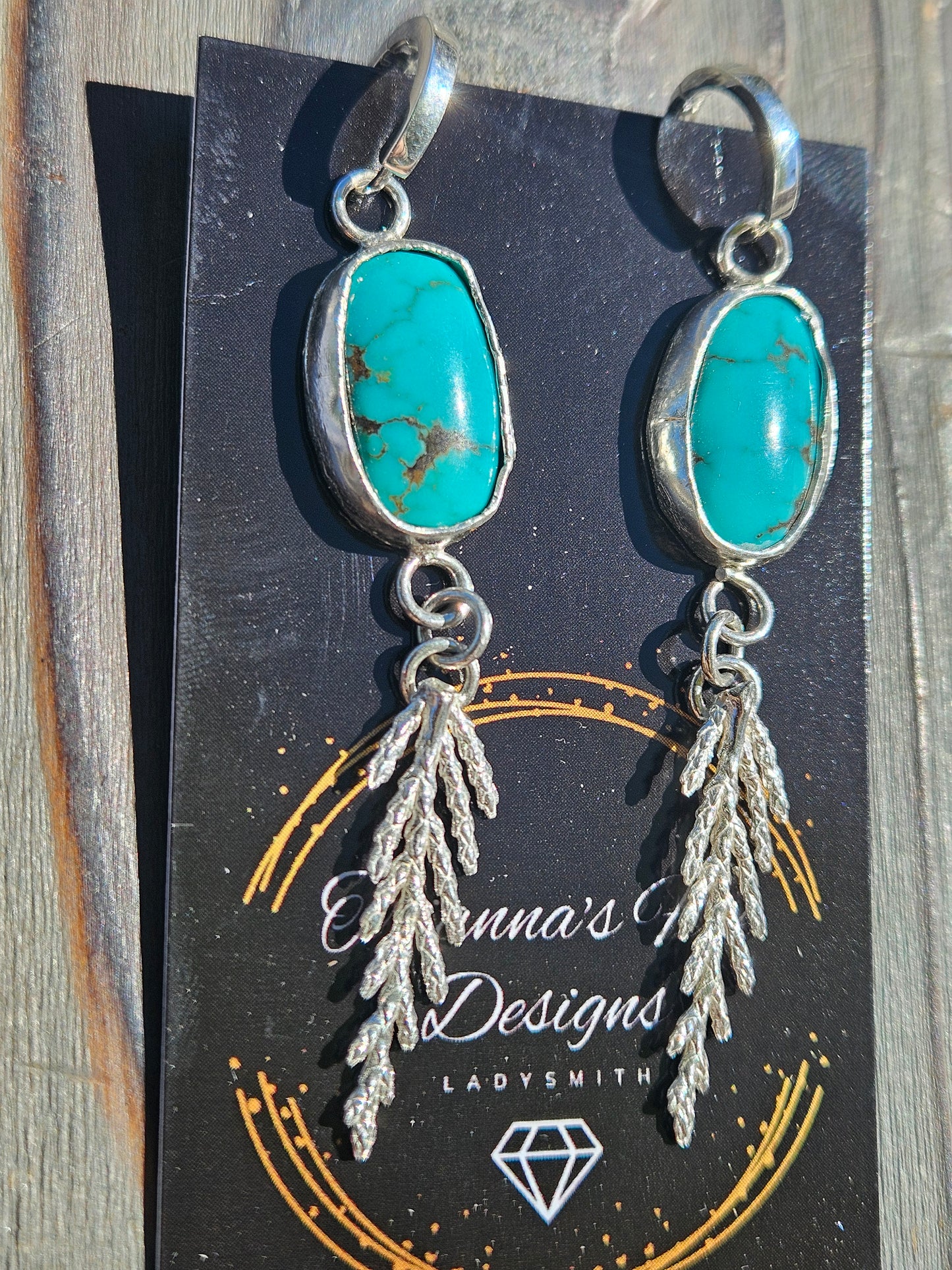 Turquoise Cedar Earrings