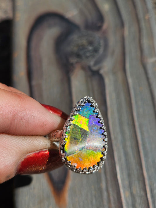 Ammolite Ring, Size 8.5