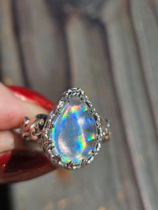 Disco Quartz Ring, Size 7