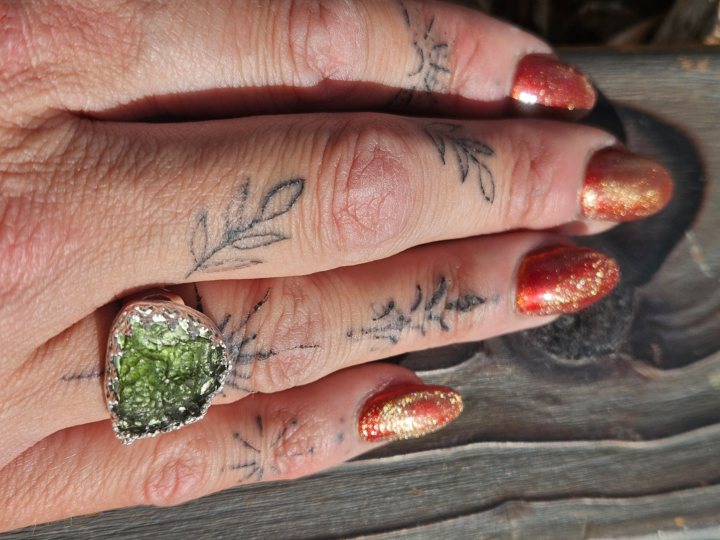 Moldavite Ring, Size 7