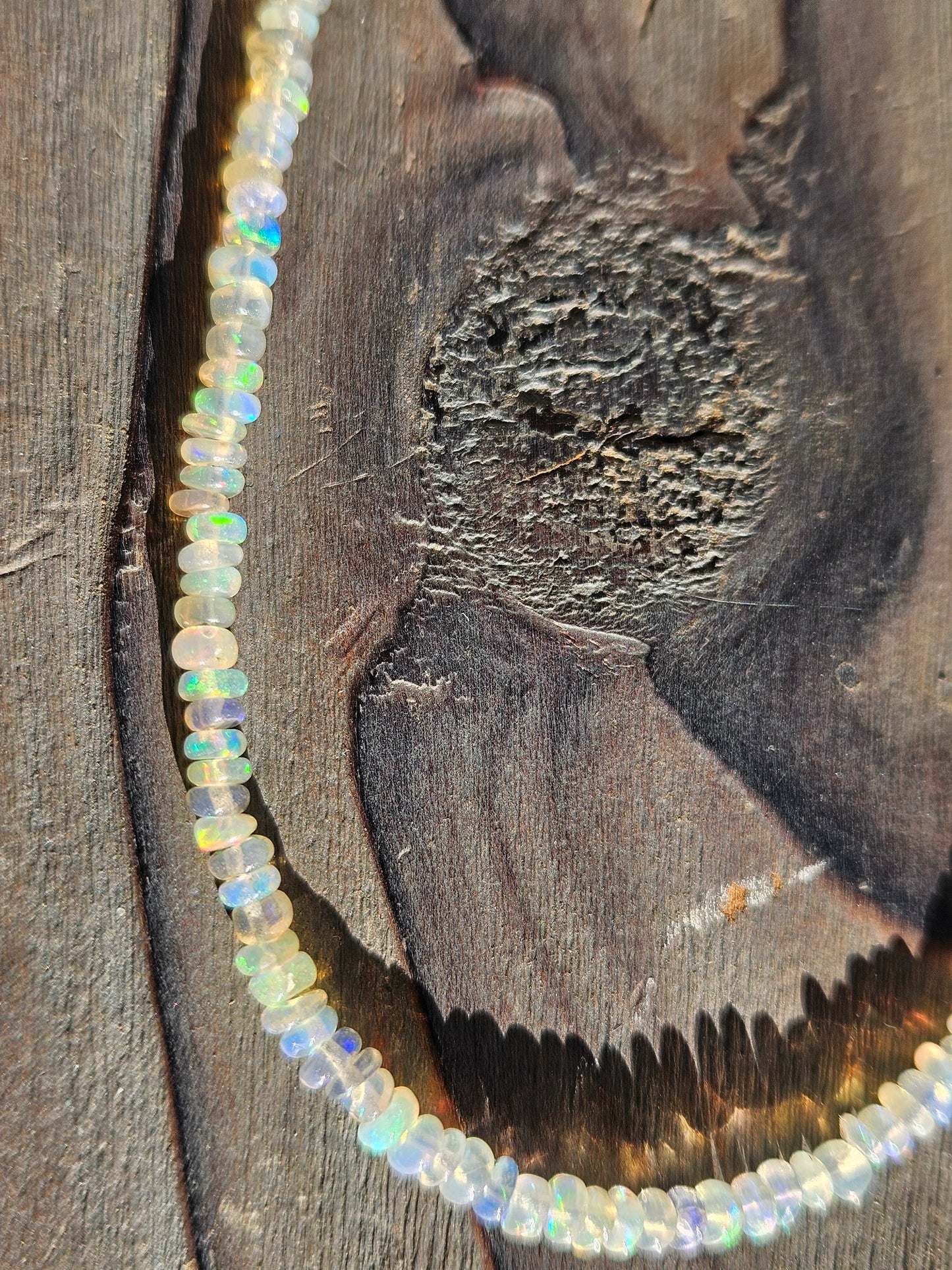 Ethiopian Opal Beaded Necklace, 18in