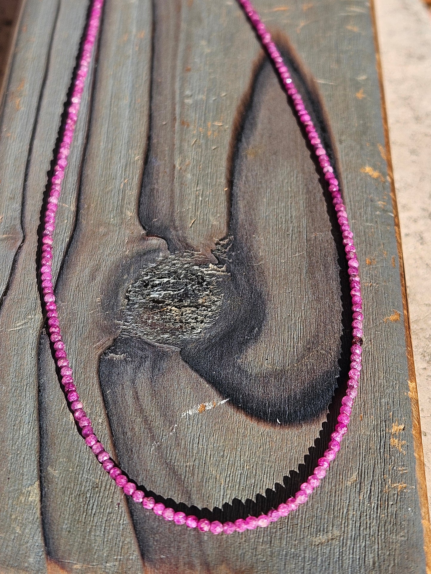 MicroMini Ruby Necklace, 18in