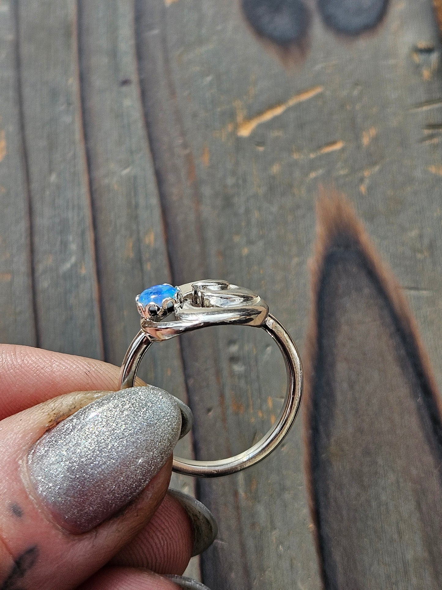 Wave Opal Ring, Size 9