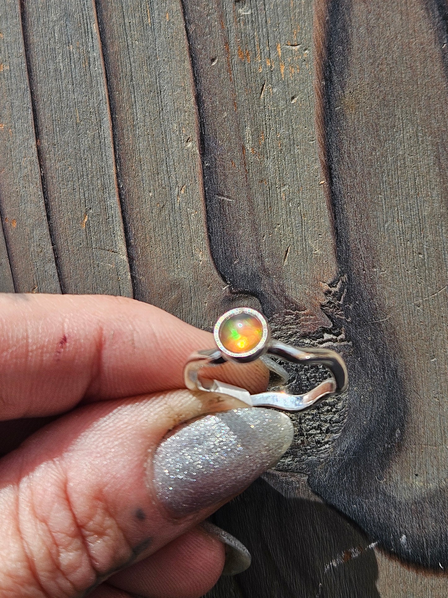 Black Opal Ring, Size 6.5