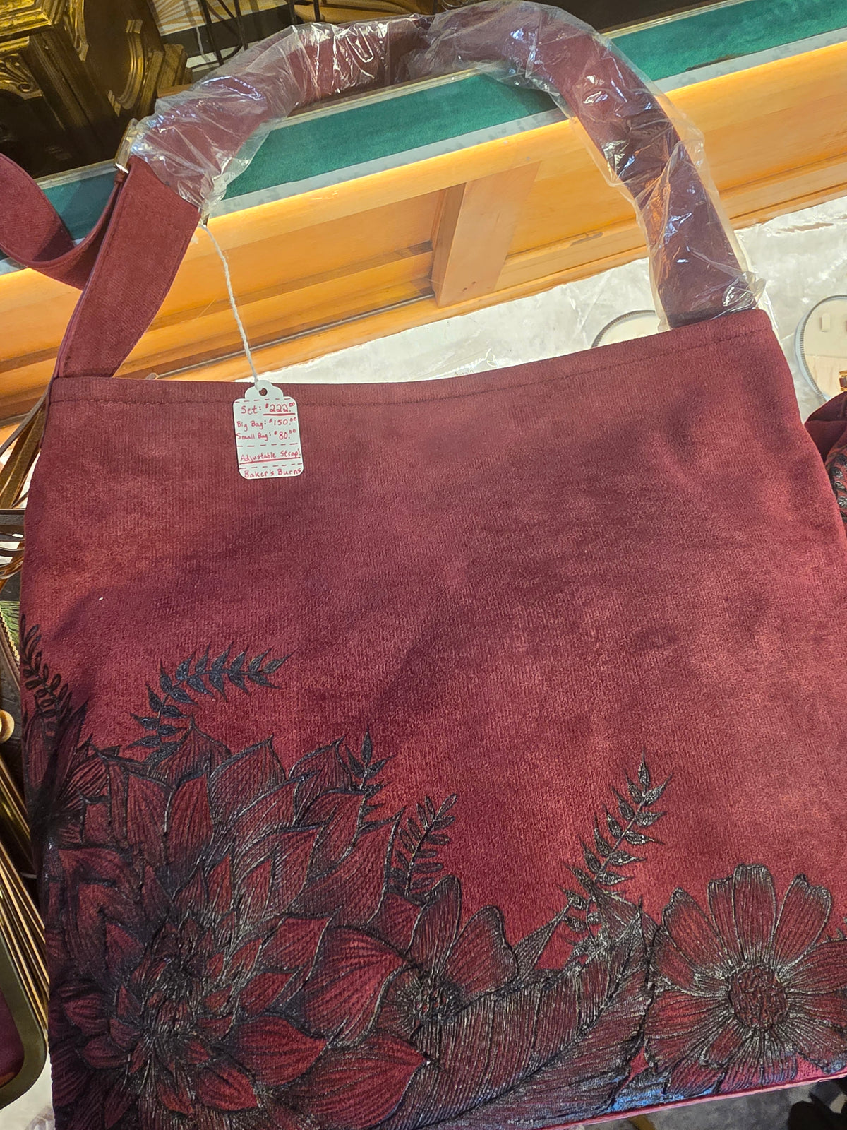 Red Dahlia Bag Baker's Burns