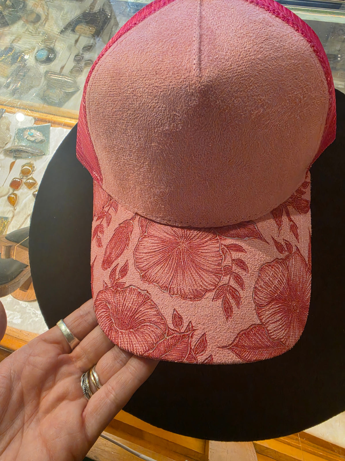 Pink Morning Glory Baseball Hat from Bakers Burns