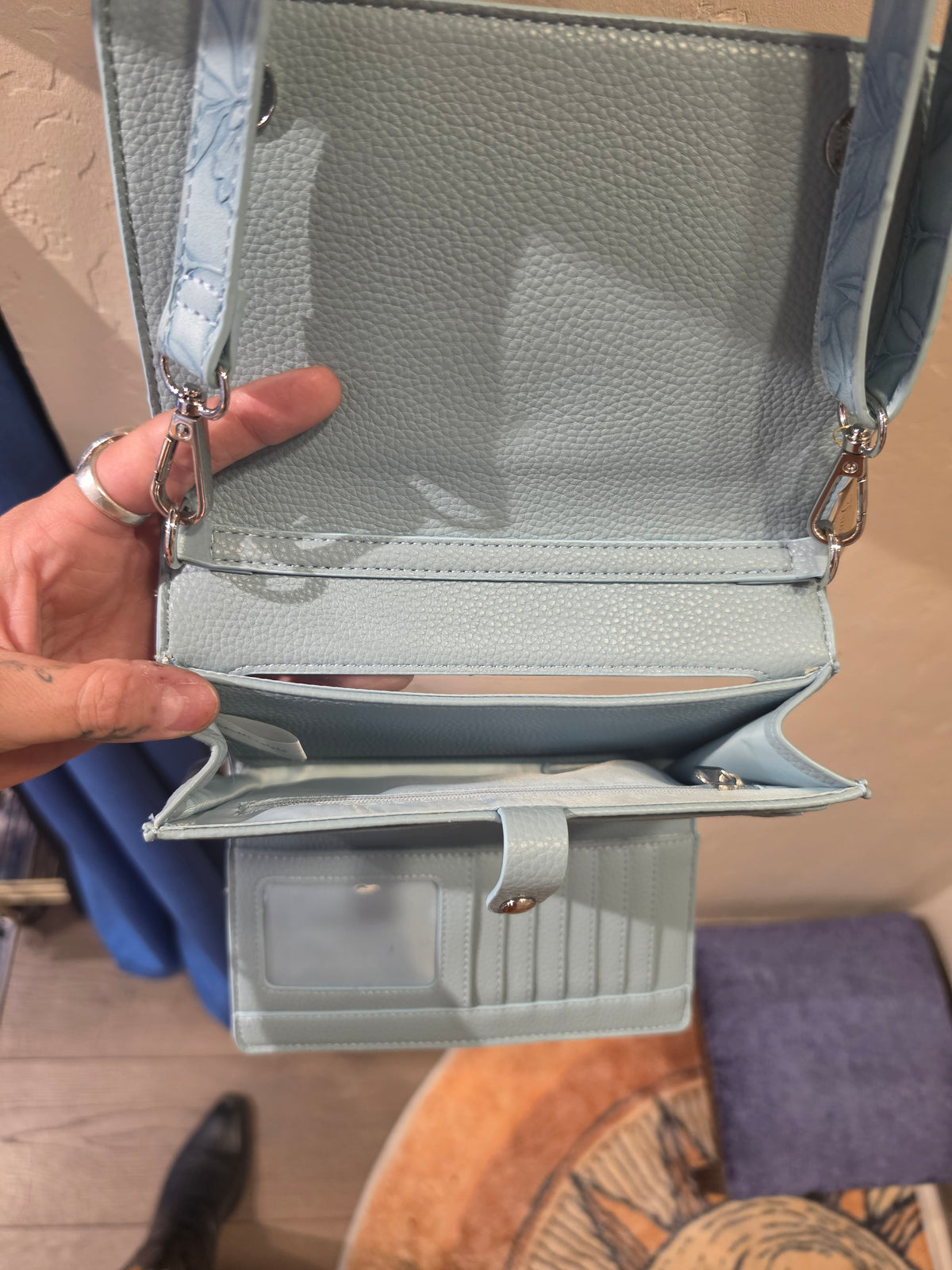 Baby Blue Save the Girls Clutch Hand/Shoulder Bag