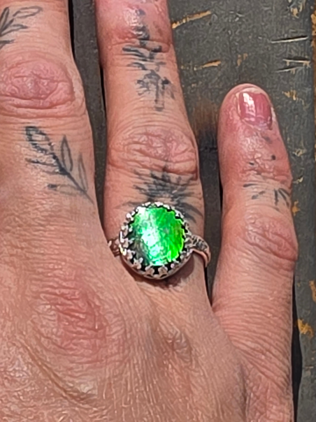 Ammolite Ring, Size 8