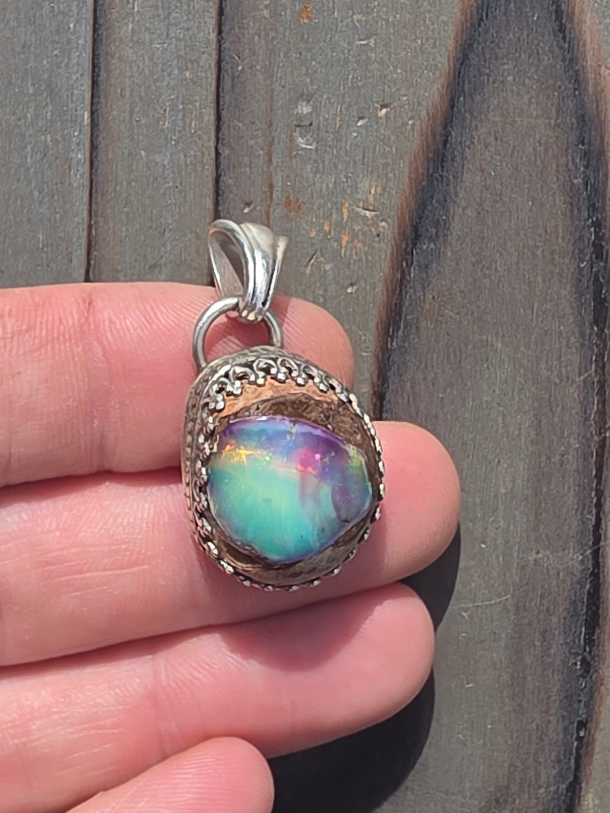 Galaxy Opal Oyster Pendant