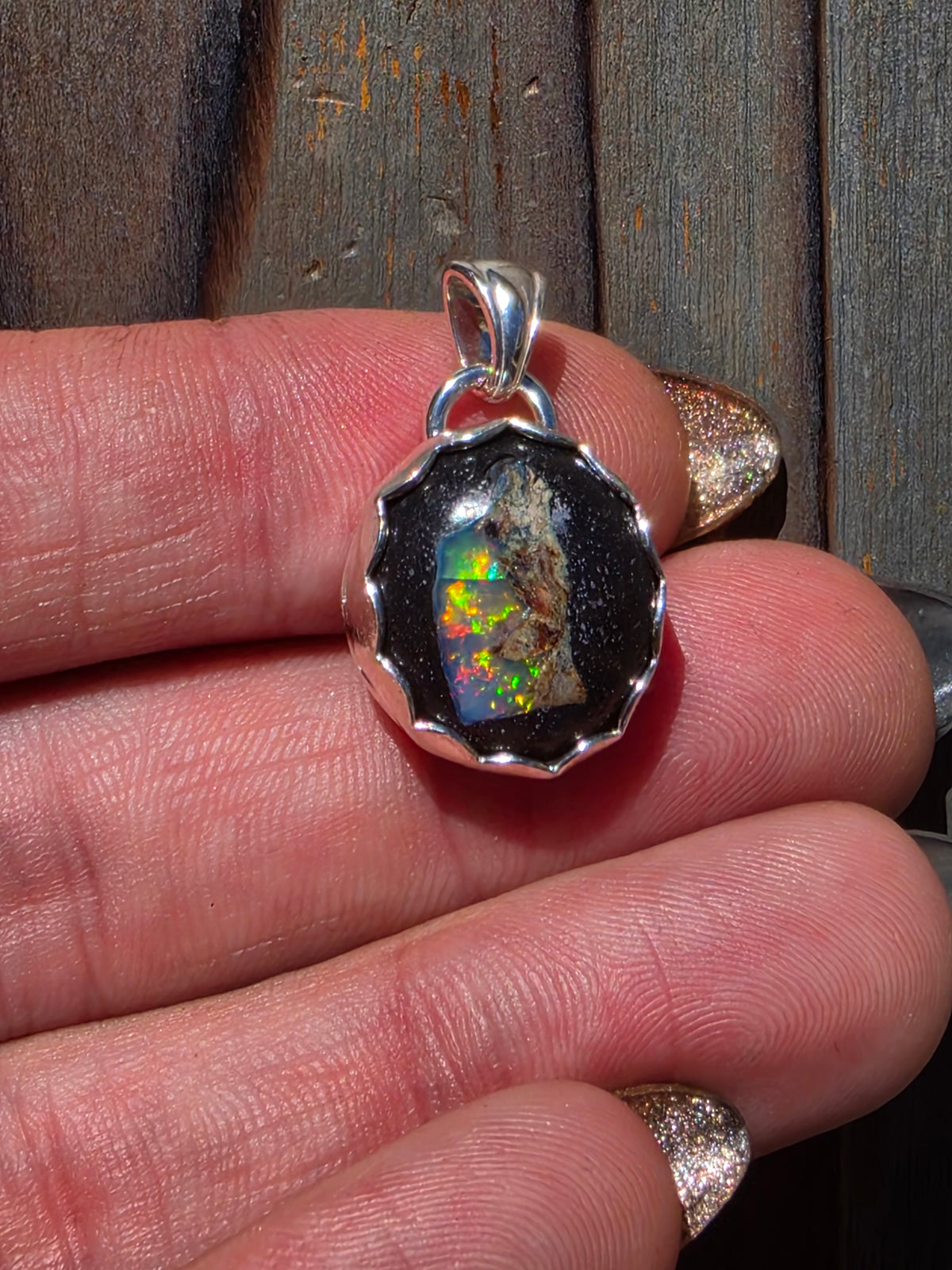 Mexican Galaxy Opal Pendant