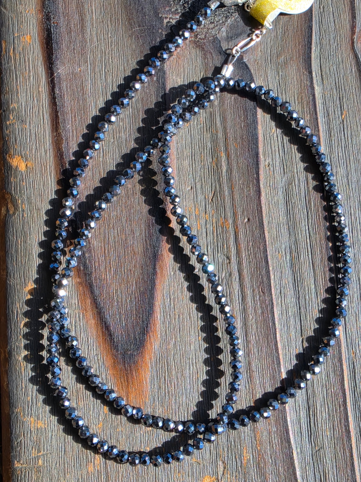 Hematite Micro Mini Necklace, 18in