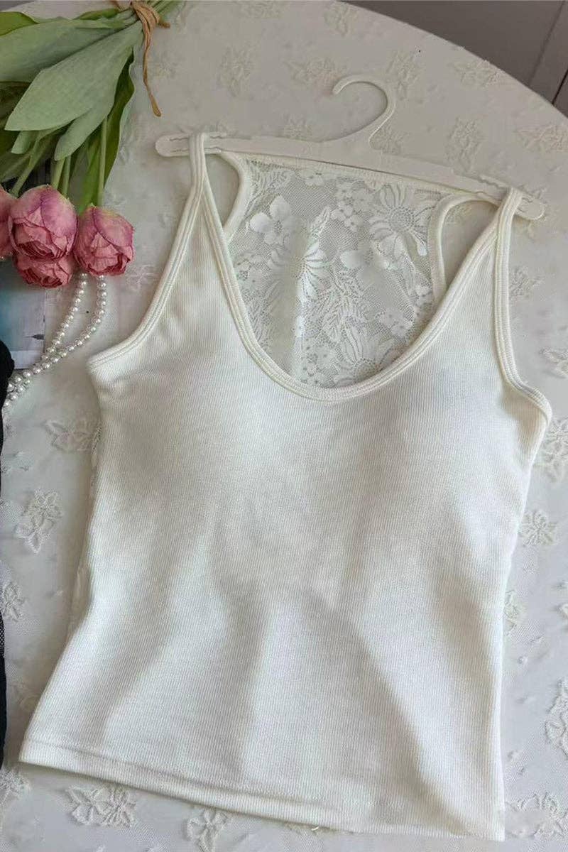 Lace-Back Tank Top