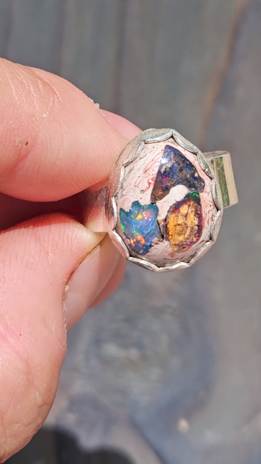 Galaxy Opal Ring, Size 6