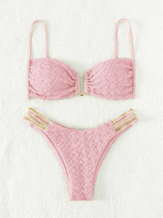 2 Piece Solid Color Back Tie Swimsuit BOTTOM