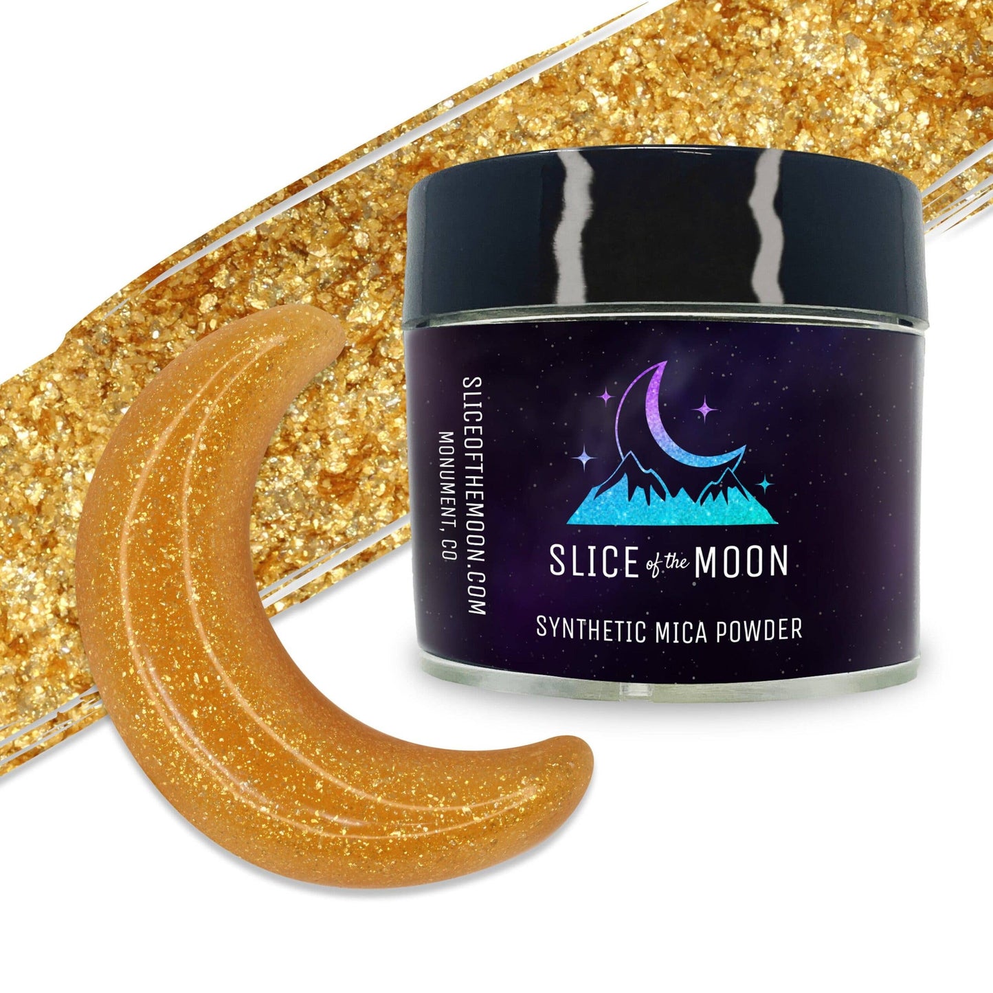 Crystal Gold Glitter Mica Powder | Synthetic Pigment