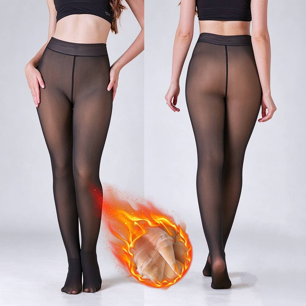 Fleece Lined Sheer Winter Warm Tights