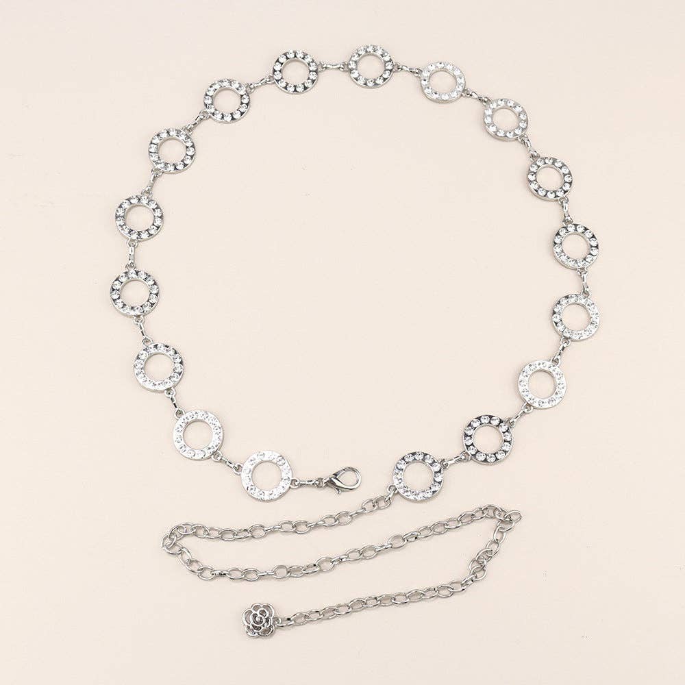 Metal Chain Waist Belt With Butterfly And Heart Design