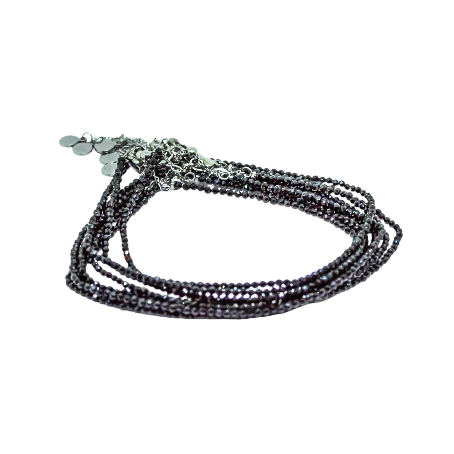 Black Spinel Anklet Crystal 2mm