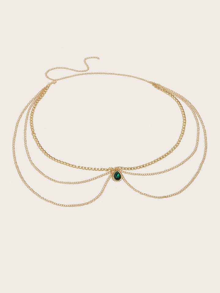 Vintage Green Pendant Waist Chain