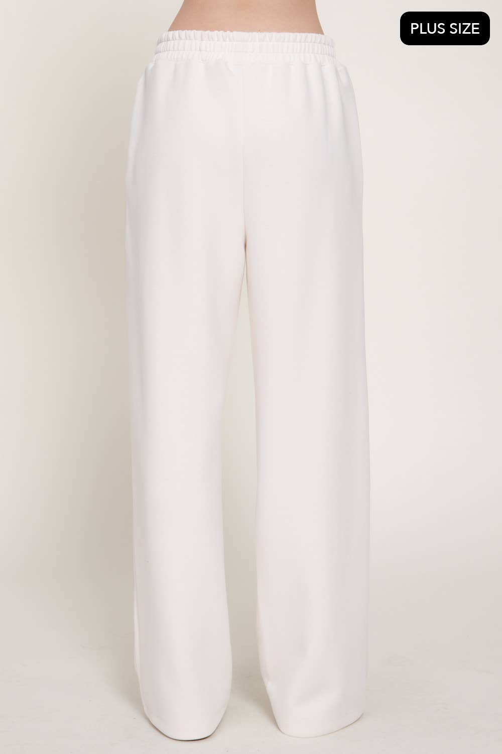 [PLUS SIZE] Elastic Waist Soft Modal Scuba Wide Pants