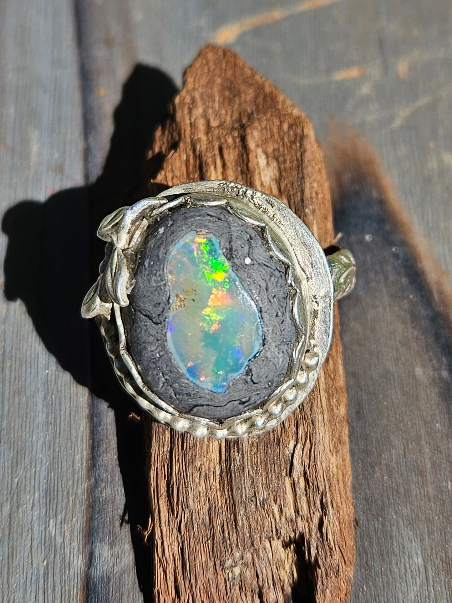 "Arkenstone" Mexican Opal Ring, size 10