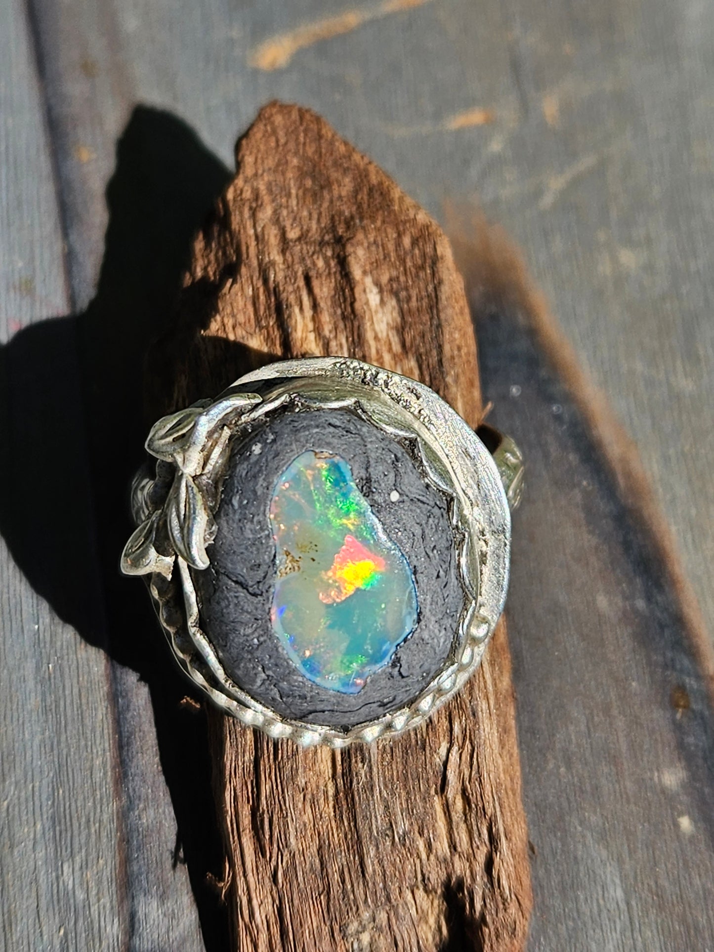 "Arkenstone" Mexican Opal Ring, size 10