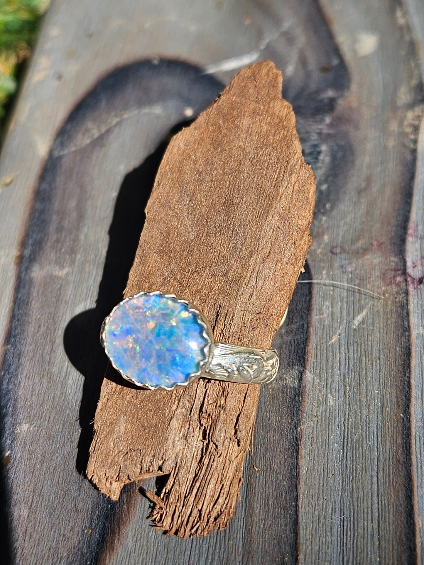 Coober Pedy Opal Ring, Size 8