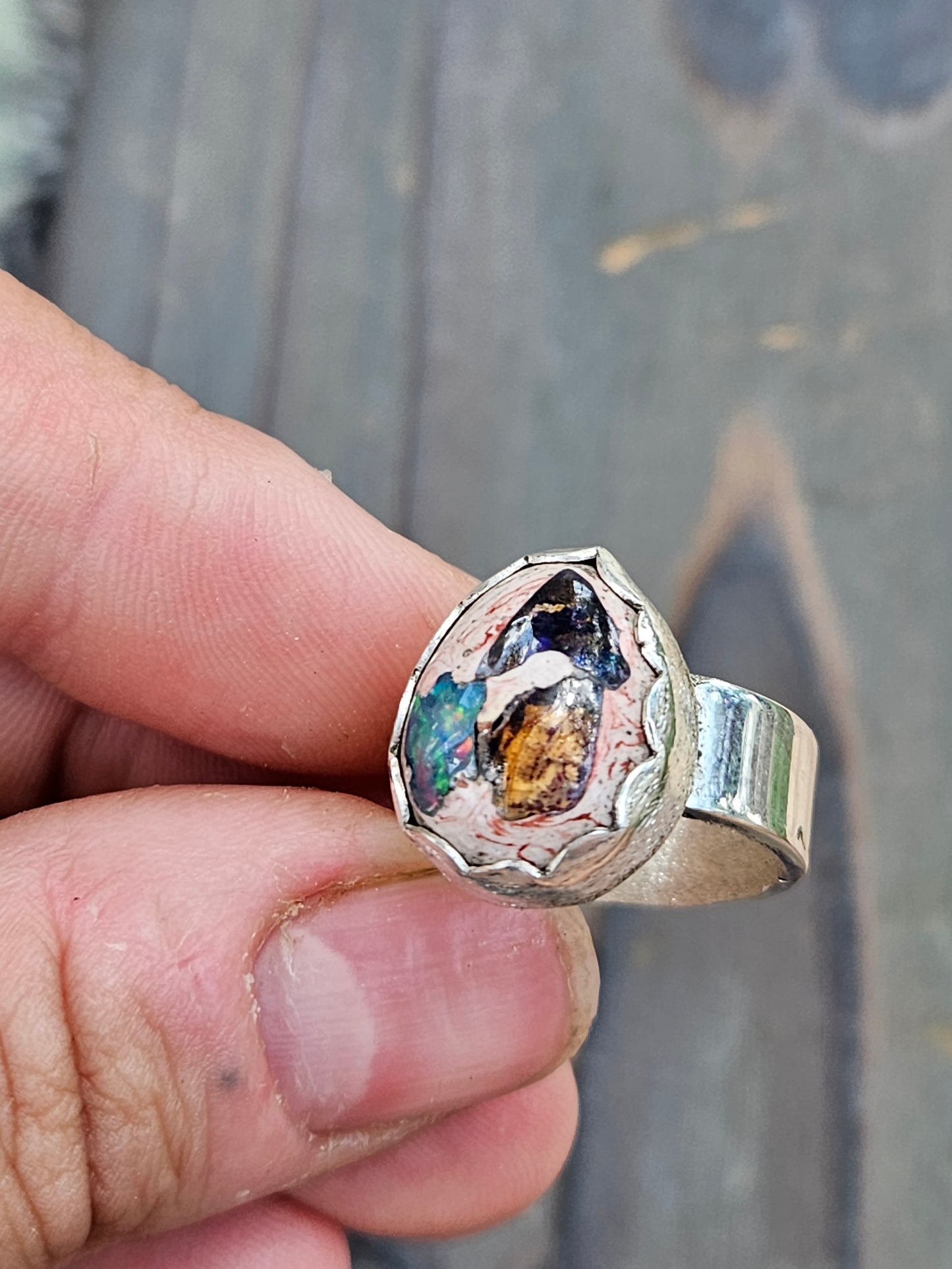 Galaxy Opal Ring, Size 6