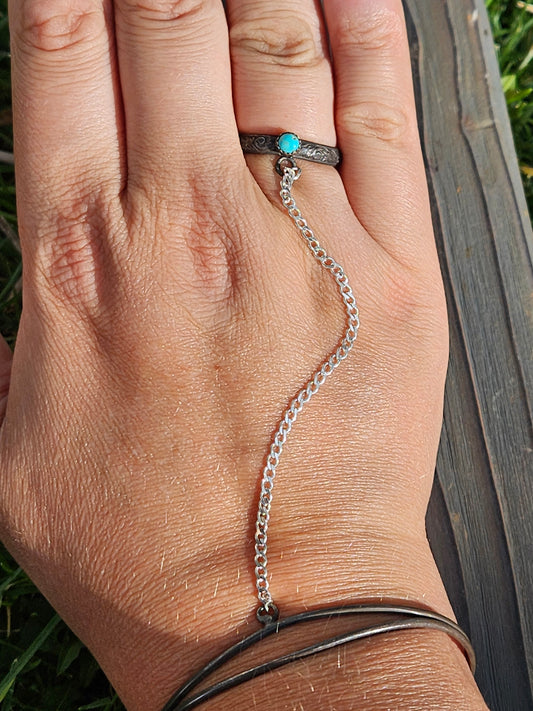 "Leia" Turquoise Slave Bracelet, size 8