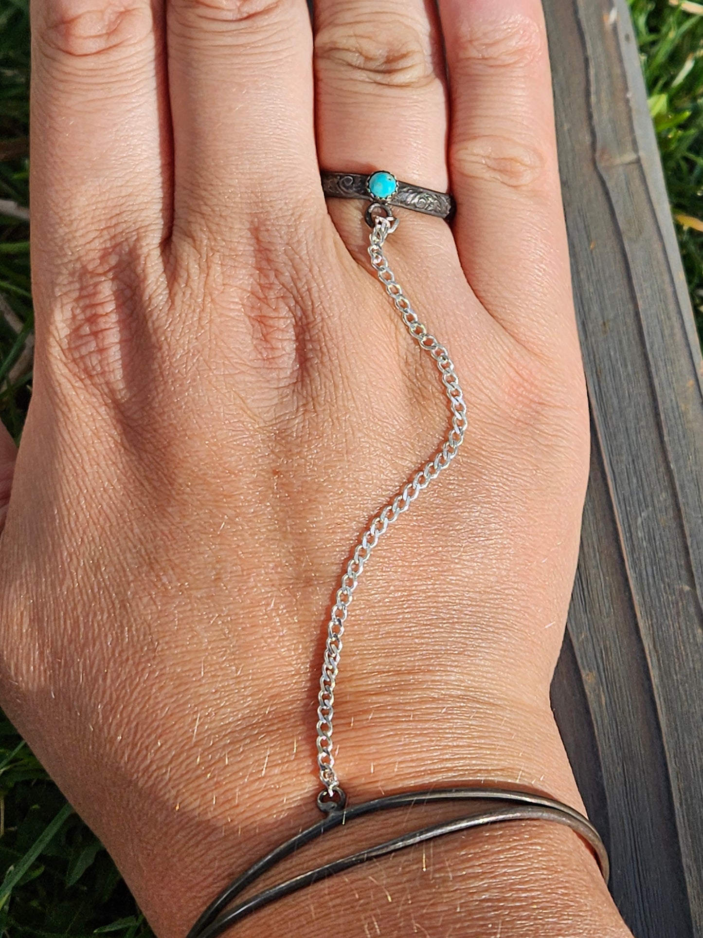 "Leia" Turquoise Slave Bracelet, size 8