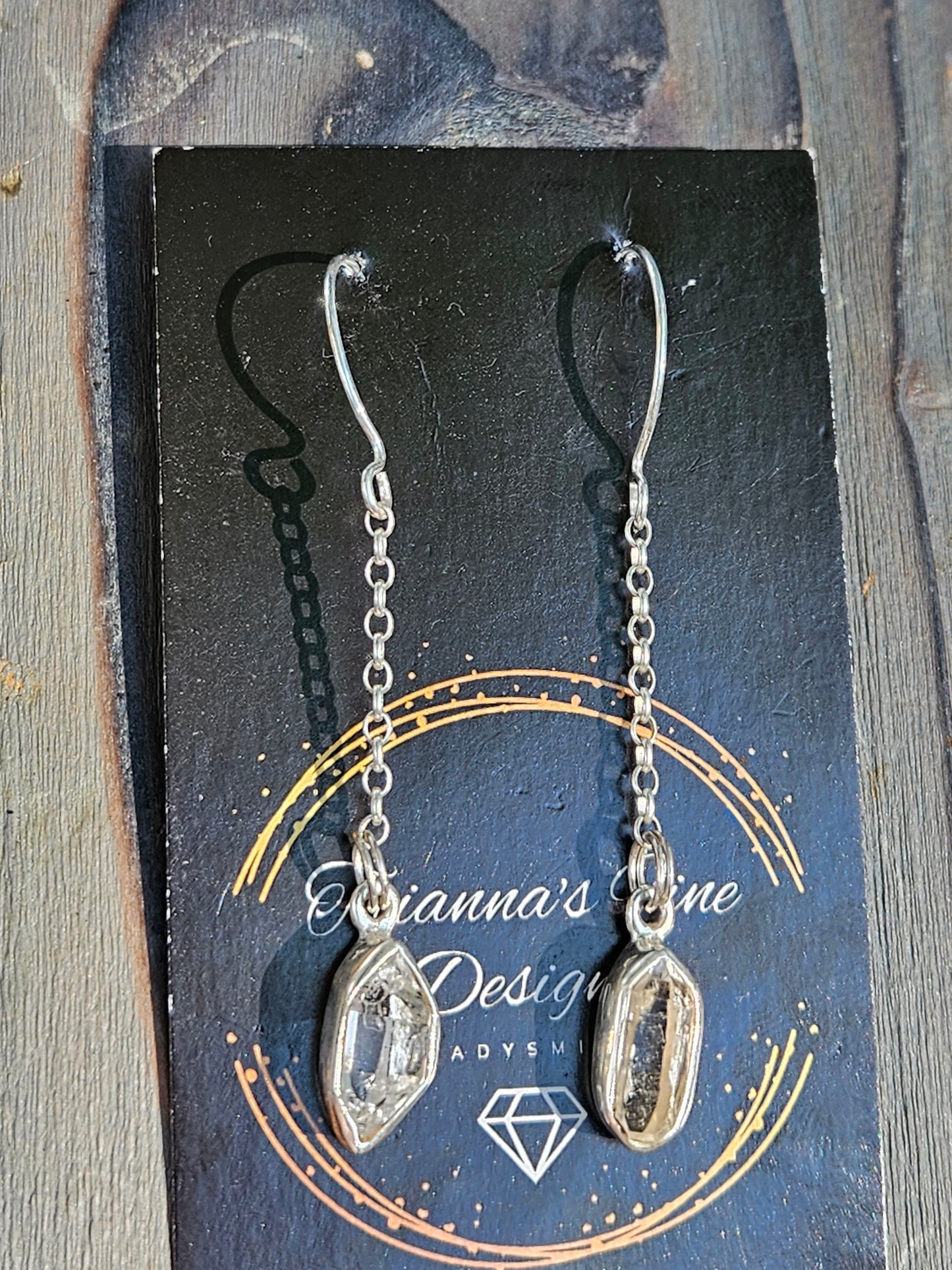 Herkimer Chain Earrings