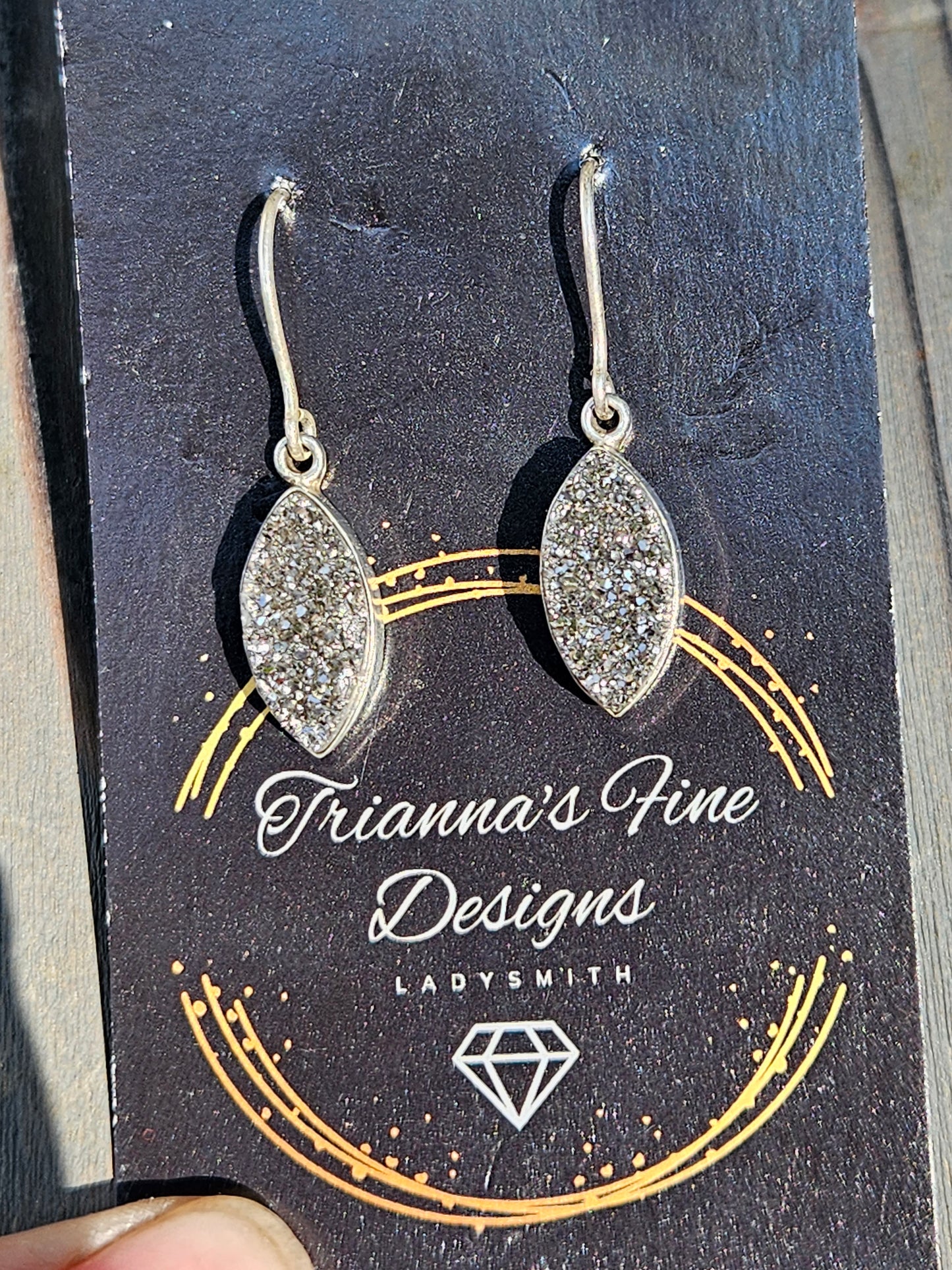 Titanium Drusy Dangle Earrings