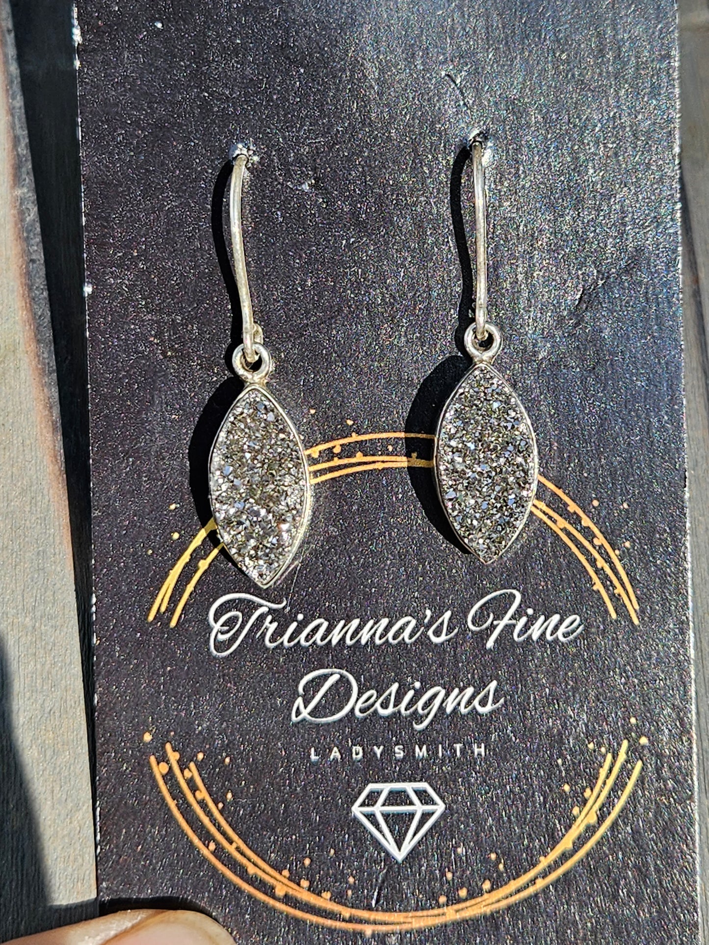 Titanium Drusy Dangle Earrings