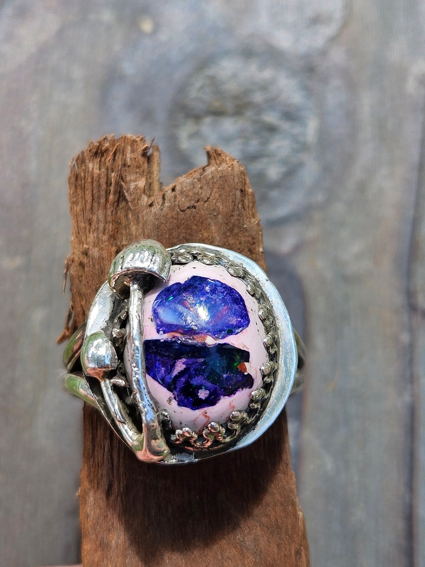 Purple Mushroom Opal Ring, size 9