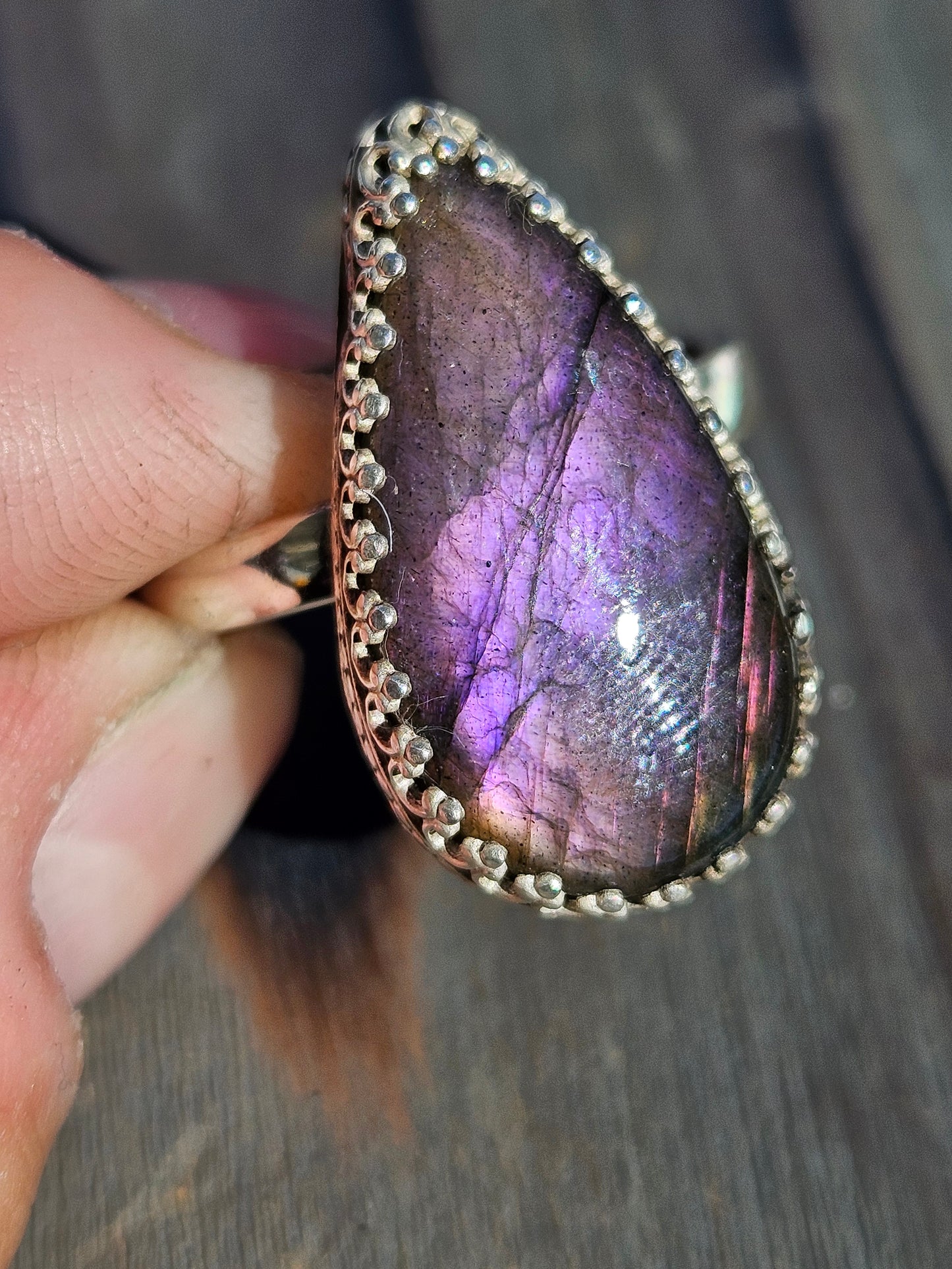 Purple Labradorite Ring, Size 9