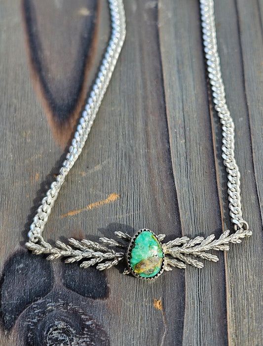 "Freedom" Turquoise Cedar Leaf Necklace