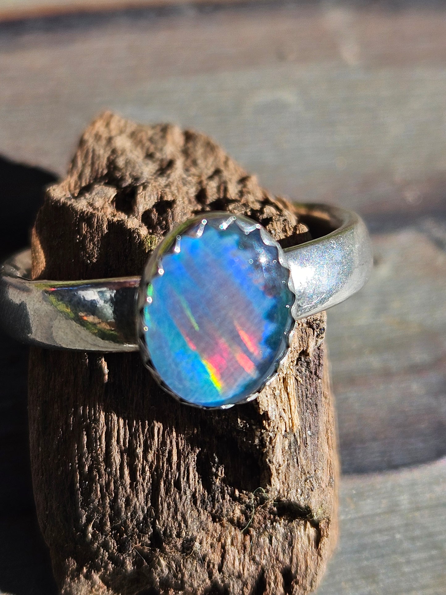 Coober Pety Opal Ring, Size 8
