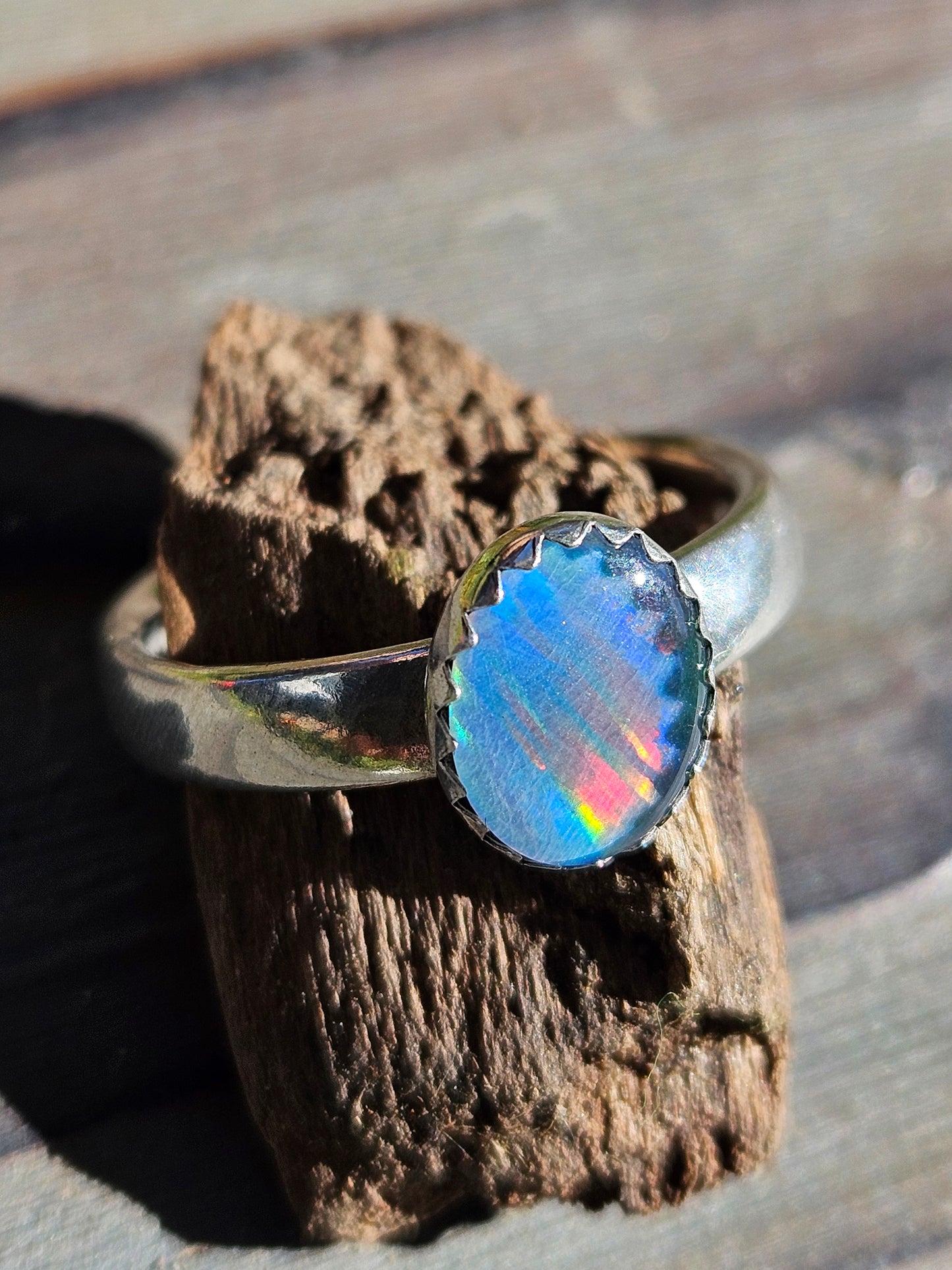 Coober Pety Opal Ring, Size 8