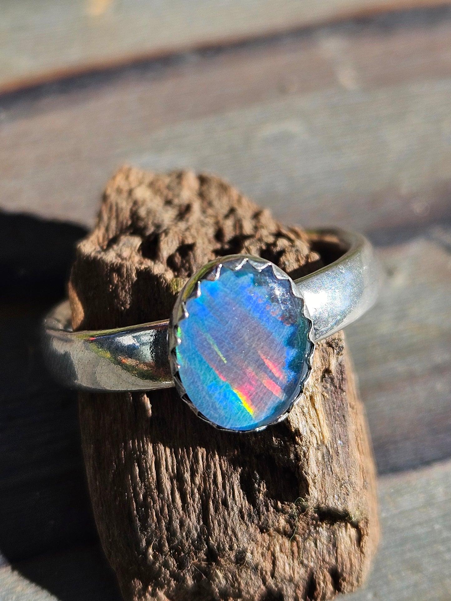 Coober Pety Opal Ring, Size 8