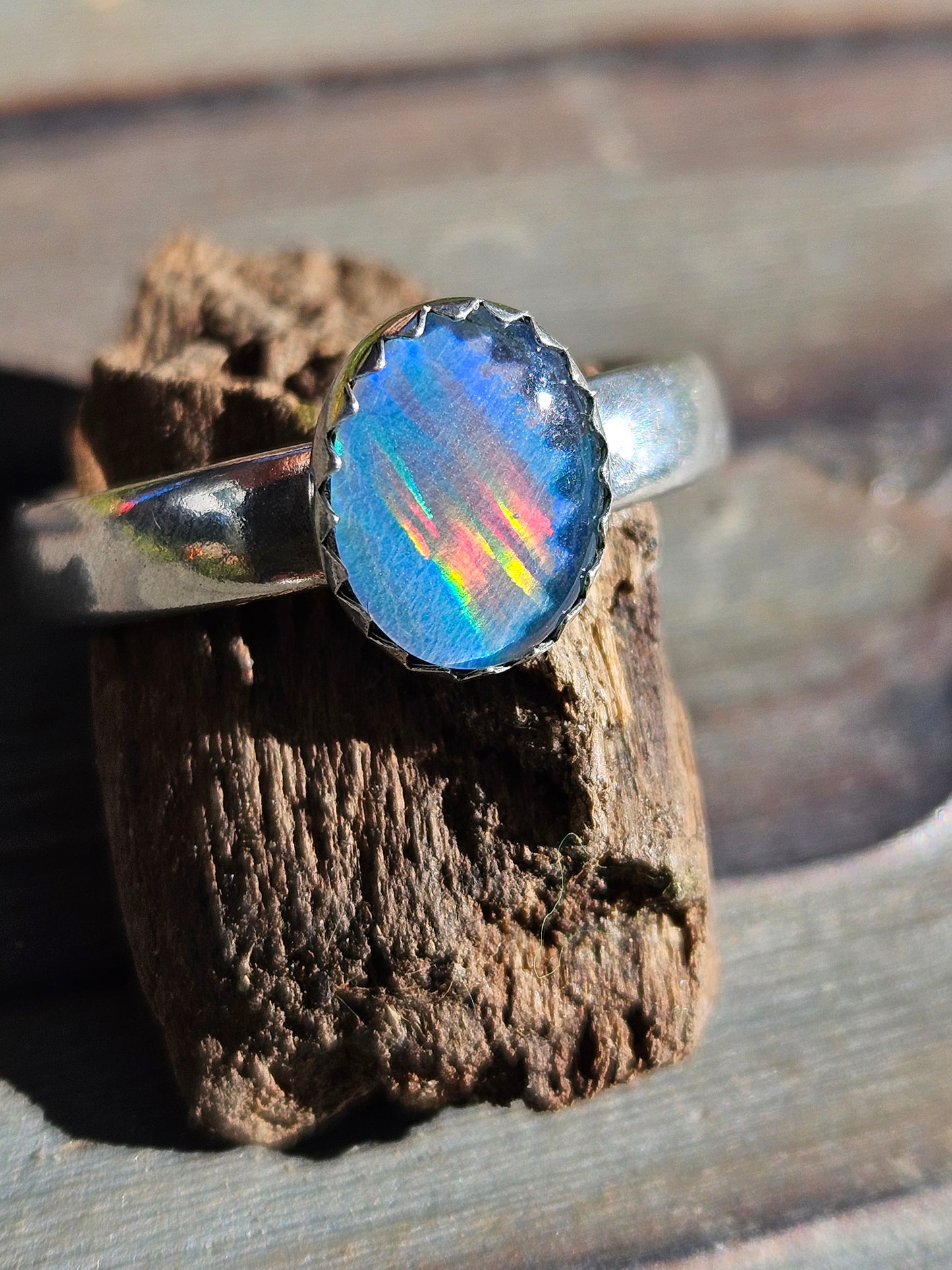 Coober Pety Opal Ring, Size 8