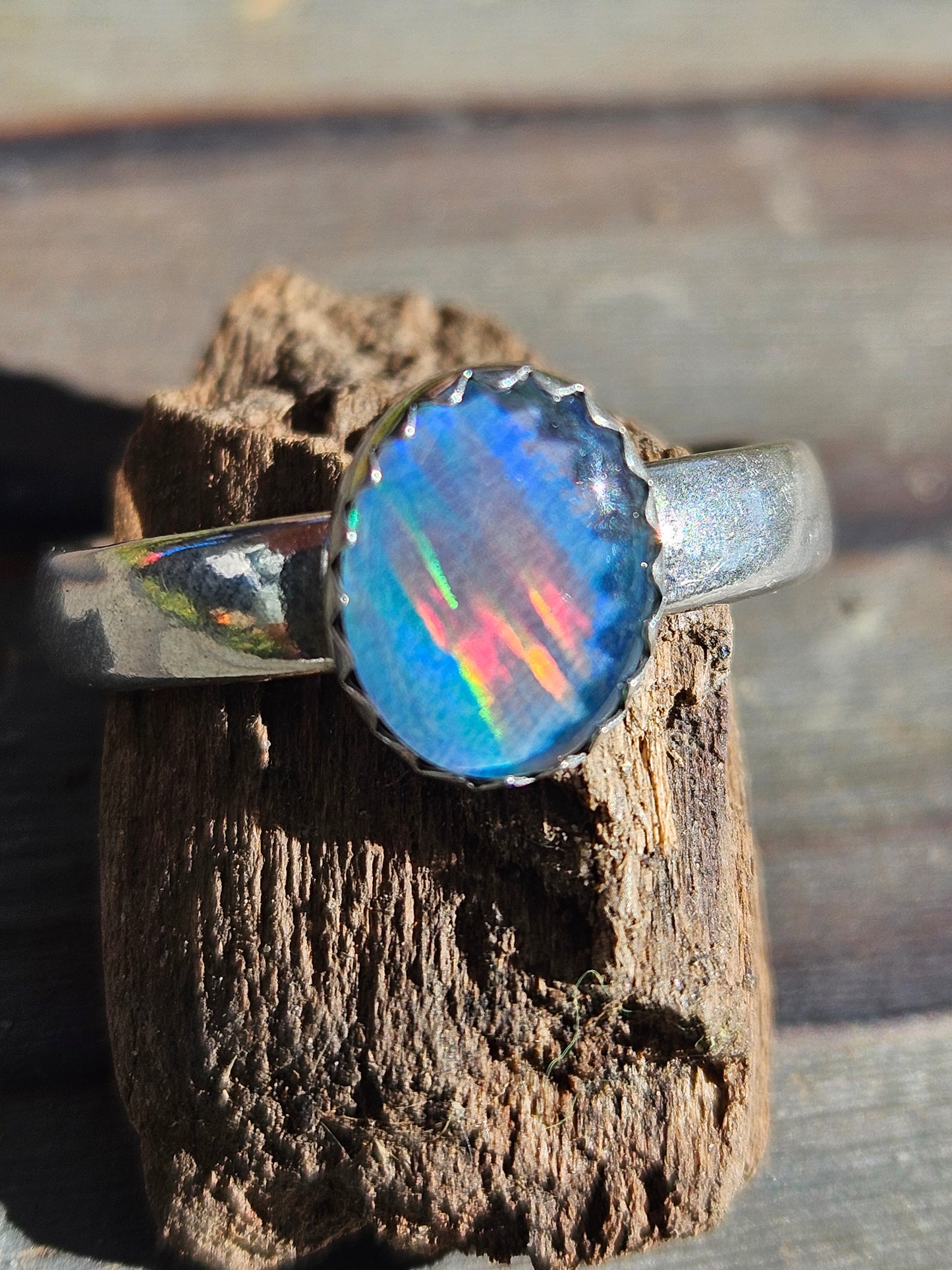 Coober Pety Opal Ring, Size 8