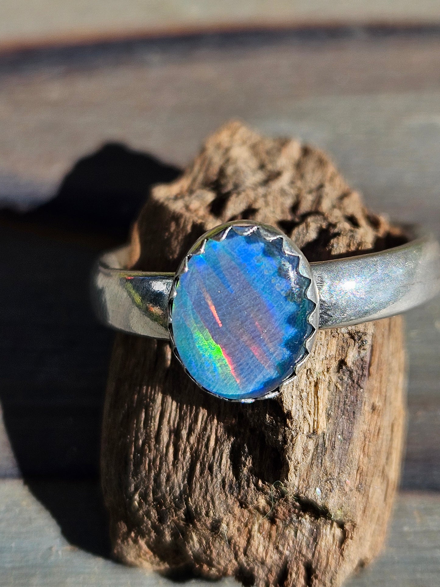 Coober Pety Opal Ring, Size 8