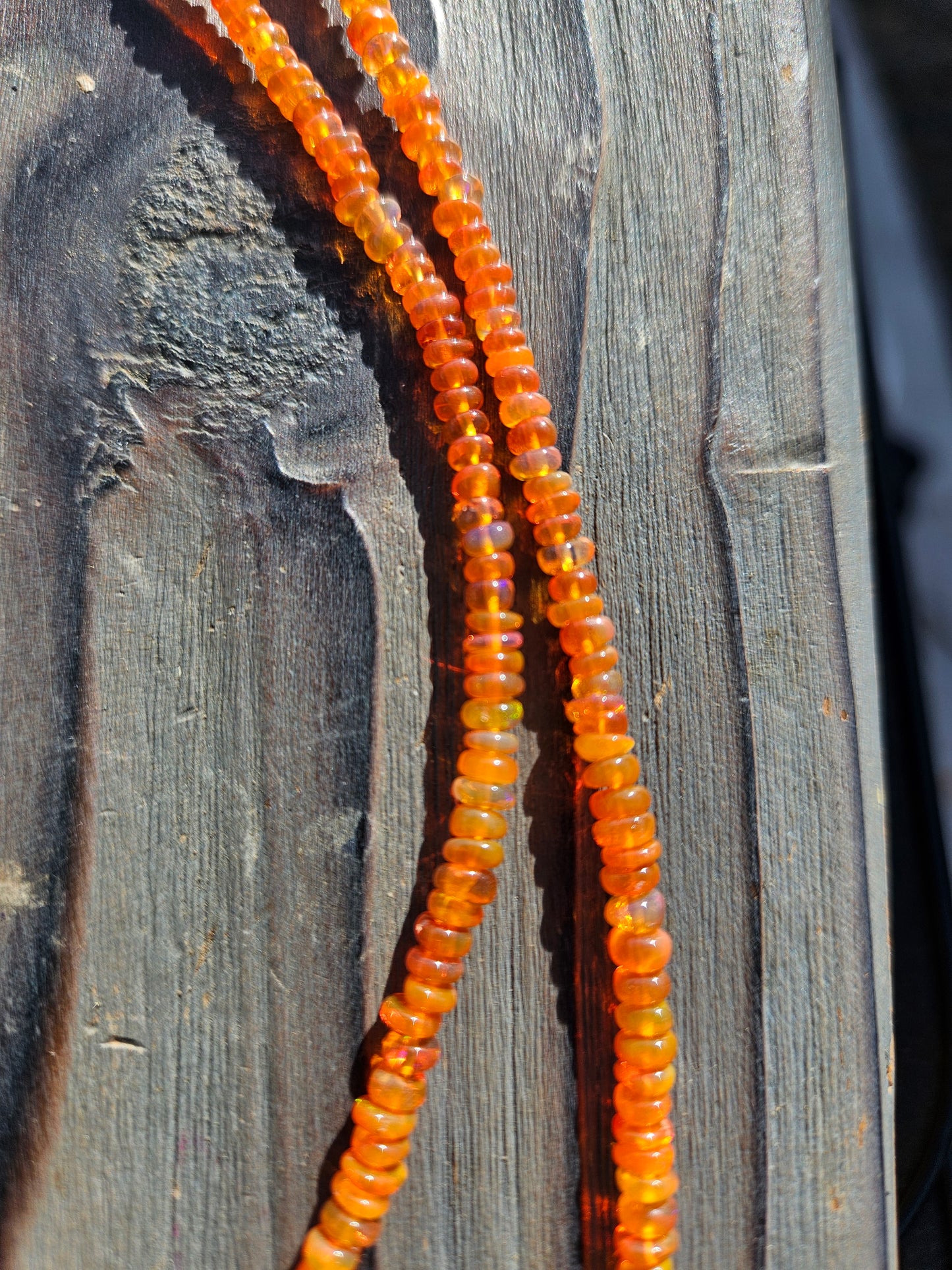 Orange Ethiopian Opal necklace