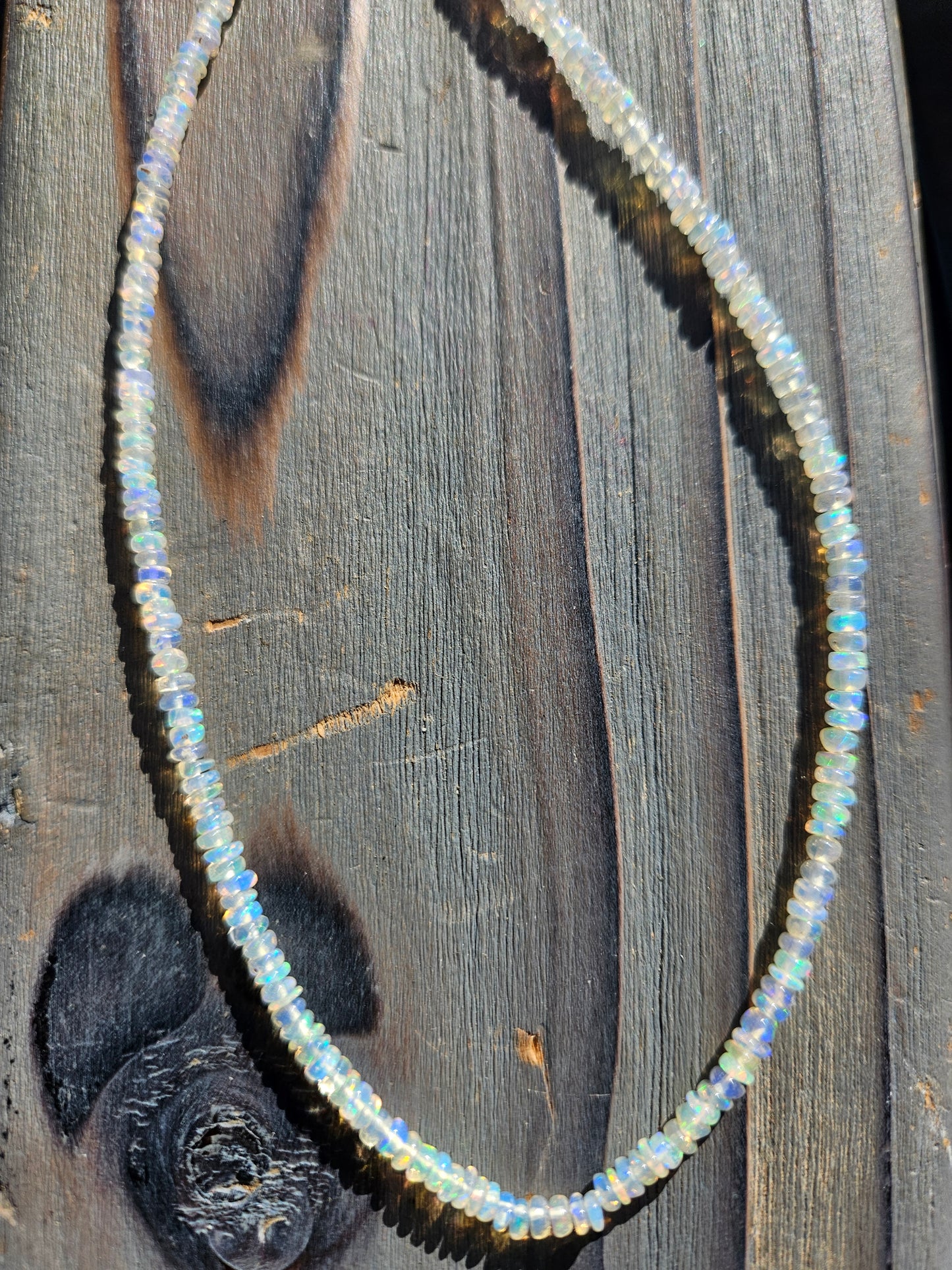 Ethiopian Opal and Chain Necklace