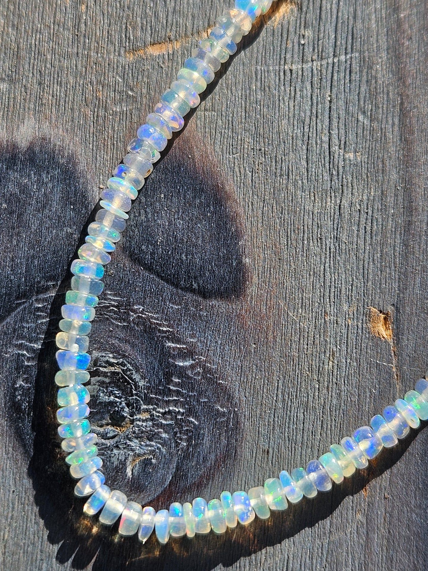 Ethiopian Opal and Chain Necklace