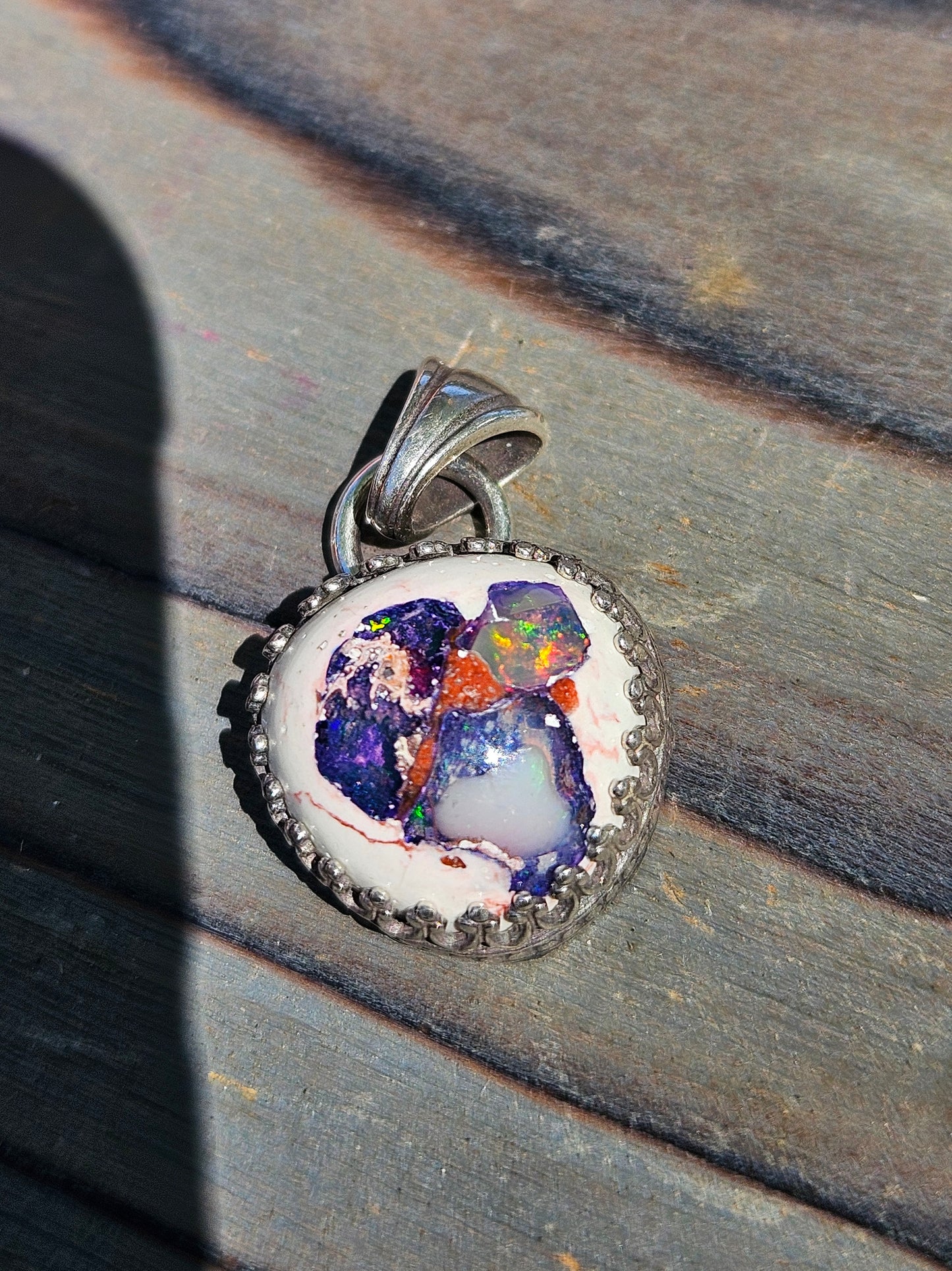 Purple Galaxy Opal Pendant